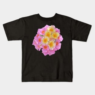 Pink and Yellow Lantana Camara Flower Kids T-Shirt